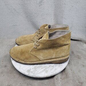 Clarks Shoes Mens Size 8.5 Tan Suede Lace Up Desert Boots *Read*